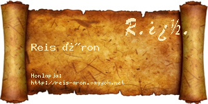 Reis Áron névjegykártya